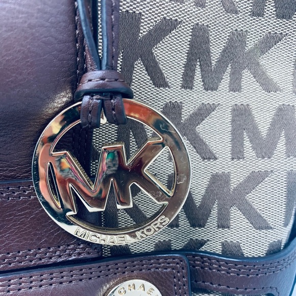 MK Michael Kors Canvas Leather Tote Bag (1 OF 2) - Picture 6 of 16